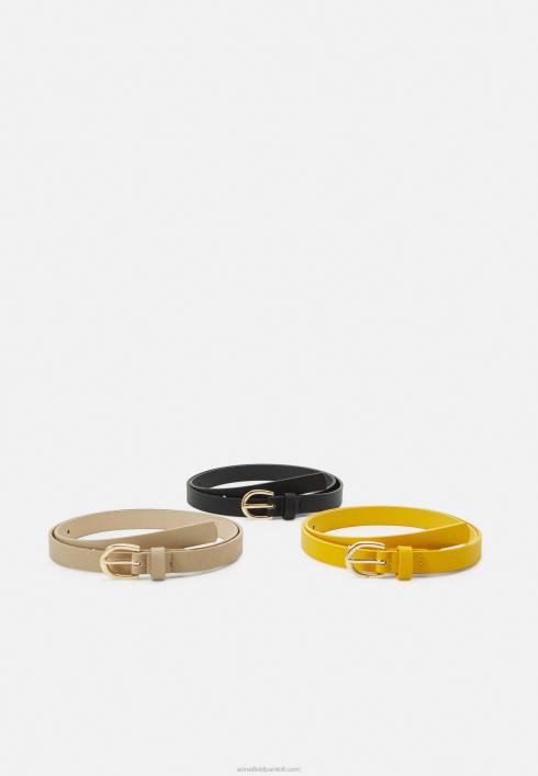 femei Pachet 3 centuri negru/galben/taupe Anna Field22842729