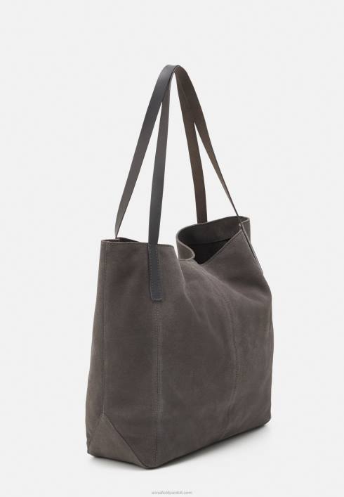 femei geanta de mana din piele antracit Anna Field22842303