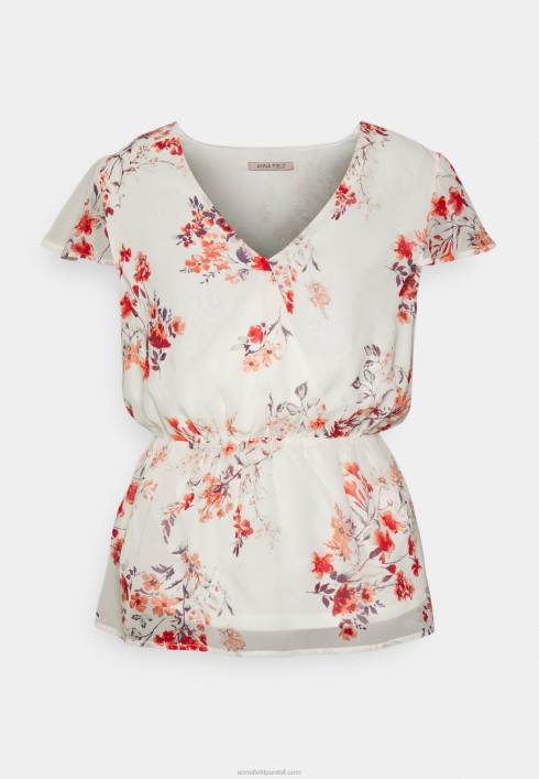 femei bluza cu centura wrap din sifon alb/rosu Anna Field2284691