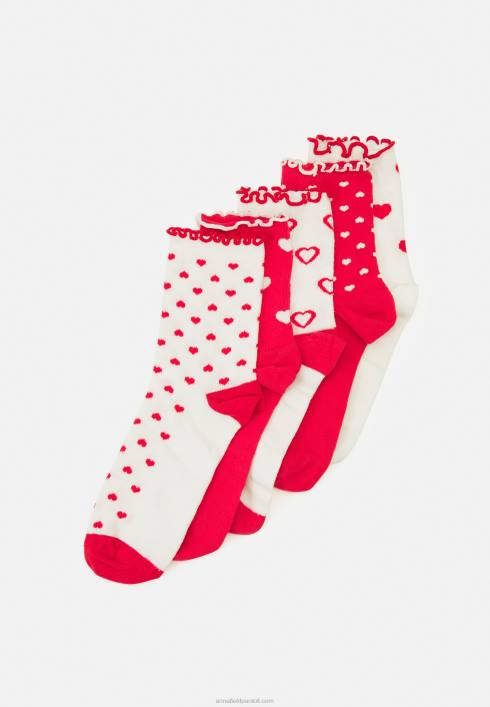 femei Pachet 5 șosete alb/roșu Anna Field22841130