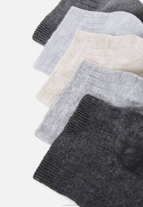 femei șosete adidași cu nervuri moi Pachet 5 șosete gri/bej Anna Field22841135