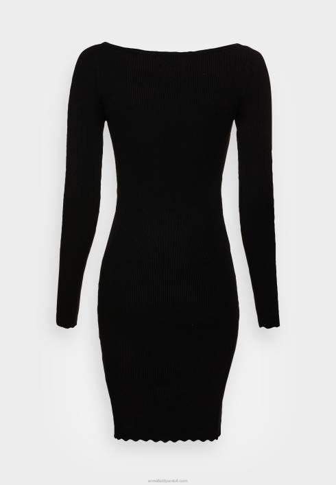 femei boat ausschnitt mini strickkleid mit geschweiften rndern rochie jumper neagra Anna Field2284230