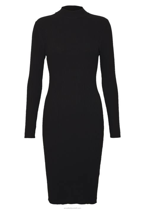 femei crew ausschnitt bodycon ripp mini strickkleid shift dress negru Anna Field2284204