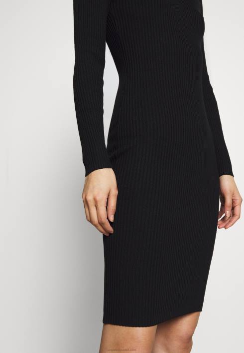 femei crew ausschnitt bodycon ripp mini strickkleid shift dress negru Anna Field2284204