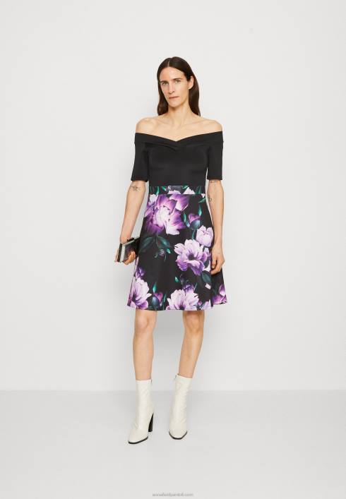 femei rochie de cocktail rochie de petrecere neagra/violet Anna Field228471