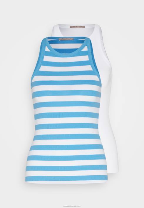 femei Pachet 2 top albastru/alb/alb Anna Field2284449