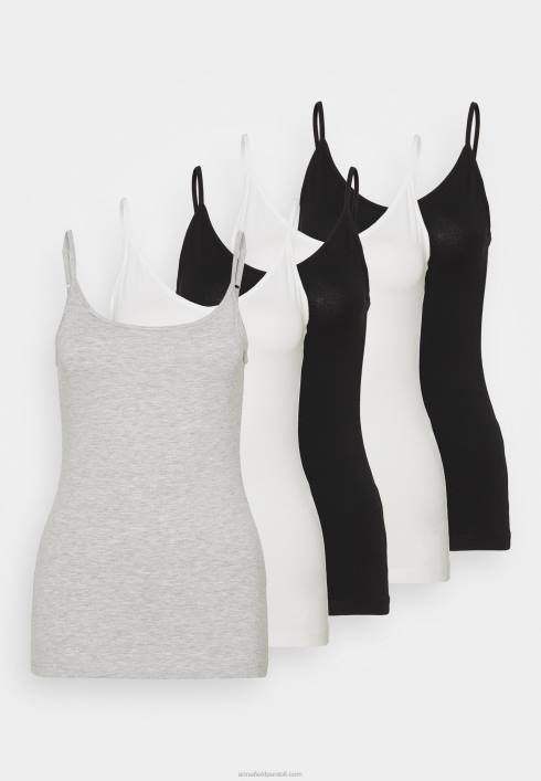 femei Pachet 5 top negru/alb/gri deschis pestricat Anna Field2284445