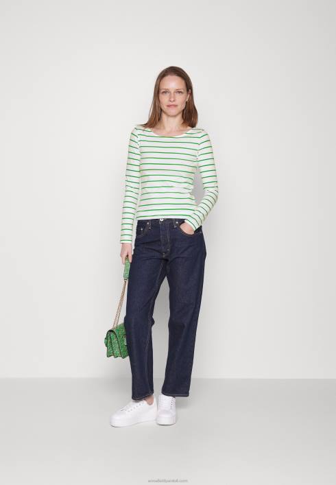 femei Pachet de 2 topuri cu mâneci lungi alb/verde Anna Field2284562