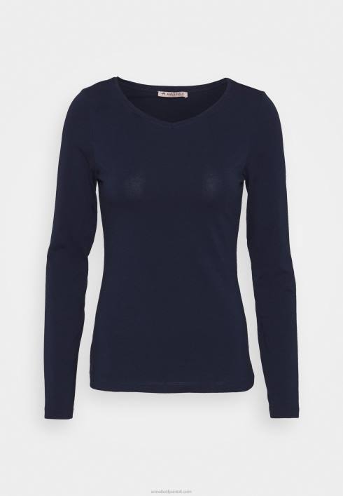 femei Pachet de 2 topuri cu mâneci lungi albastru închis/gri deschis pestriț Anna Field2284522