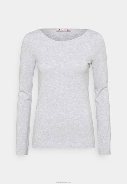 femei Pachet de 2 topuri cu mâneci lungi negru/gri pestriț Anna Field2284525