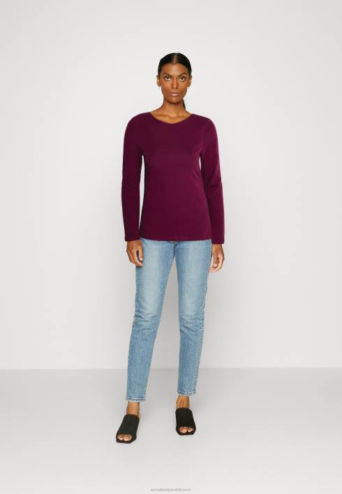 femei Pachet de 2 topuri cu mâneci lungi roșu închis/negru Anna Field2284589