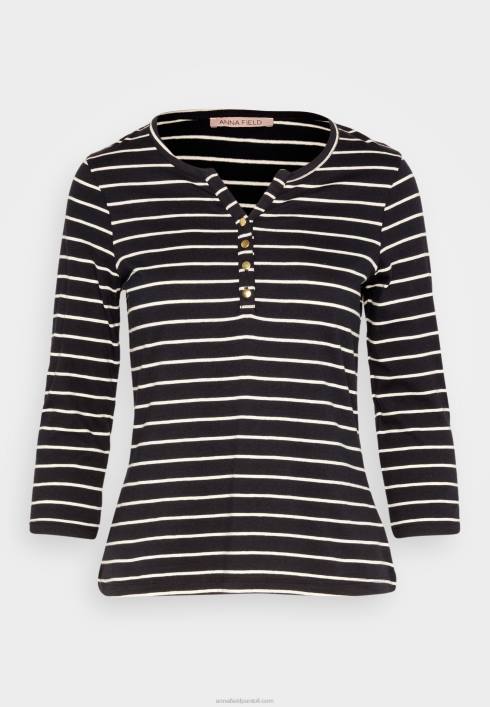 femei top cu mâneci lungi negru alb Anna Field2284531