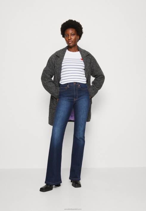 femei top cu maneca lunga alb/albastru inchis Anna Field2284590