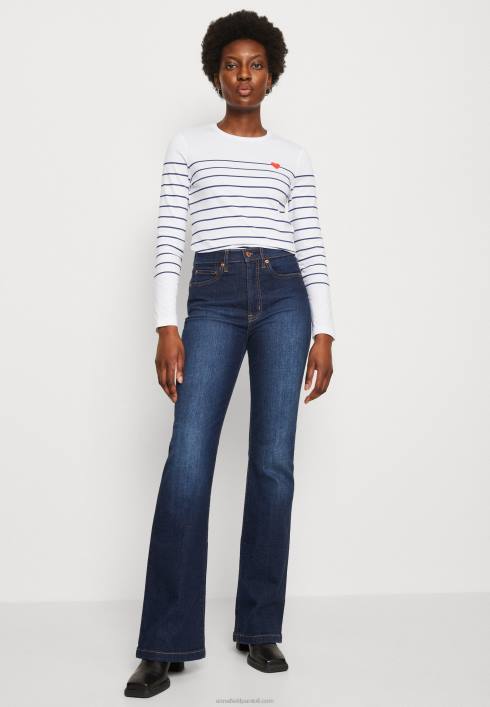 femei top cu maneca lunga alb/albastru inchis Anna Field2284590