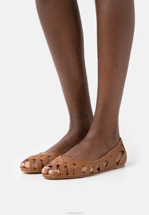 femei balerini peeptoe din piele coniac Anna Field22842125