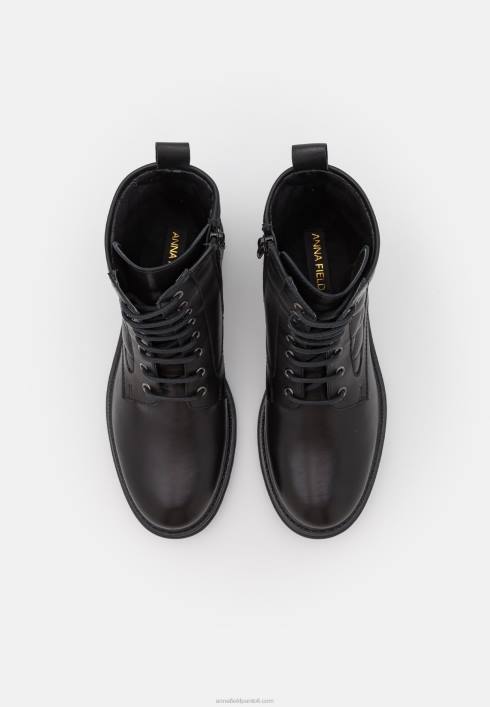femei botine din piele cu sireturi negre Anna Field22842026