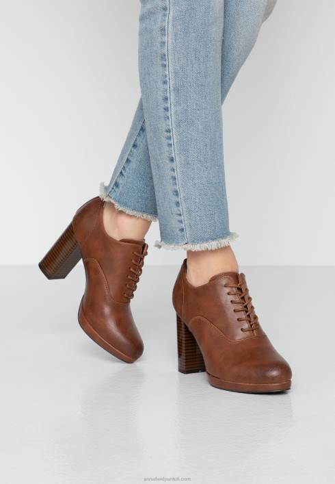 femei botine confortabile cu toc înalt cognac Anna Field22841748