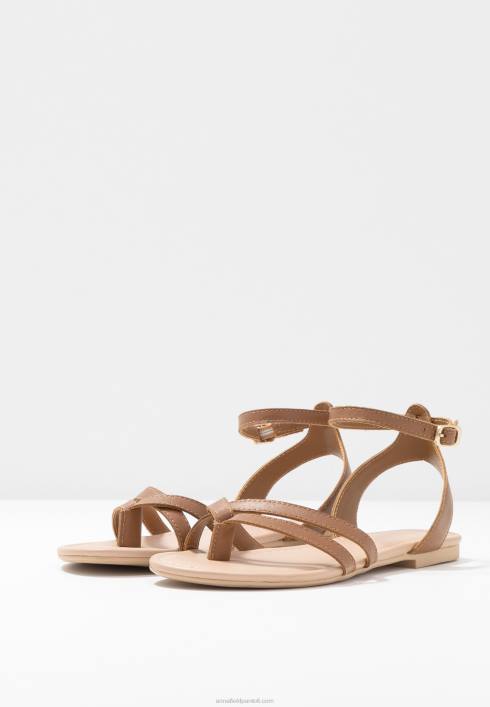 femei sandale T-bar din piele coniac Anna Field22841513