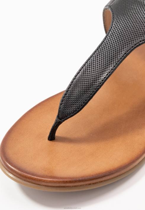 femei sandale T-bar din piele negre Anna Field22841521