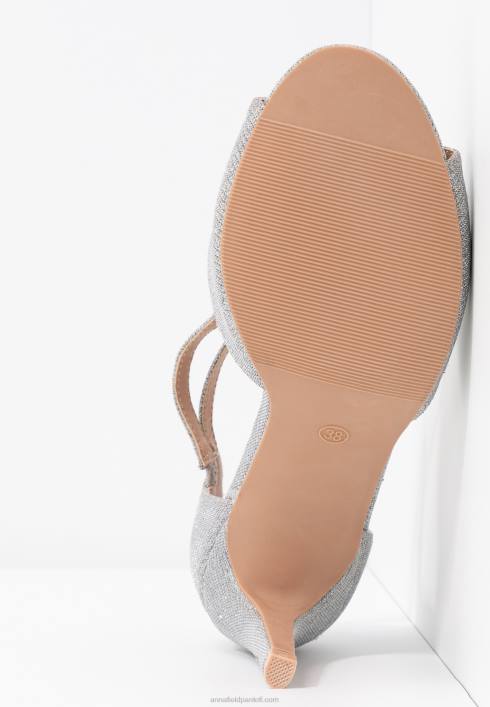 femei sandale cu toc inalt argintii Anna Field22841255