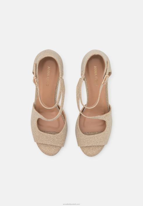 femei sandale cu toc înalt aurii Anna Field22841271