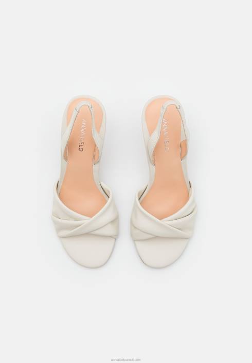 femei sandale din piele cu toc alb Anna Field22841277