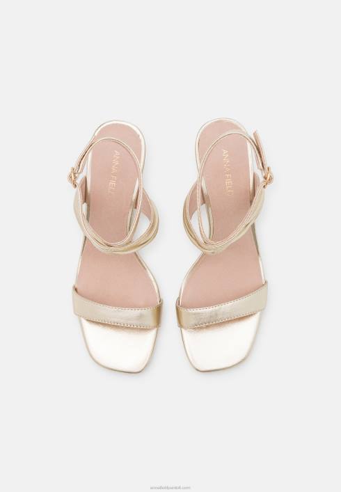 femei sandale din piele cu toc auriu Anna Field22841372