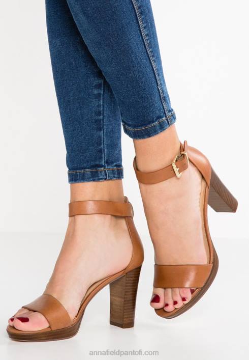 femei sandale din piele cu toc cognac Anna Field22841549