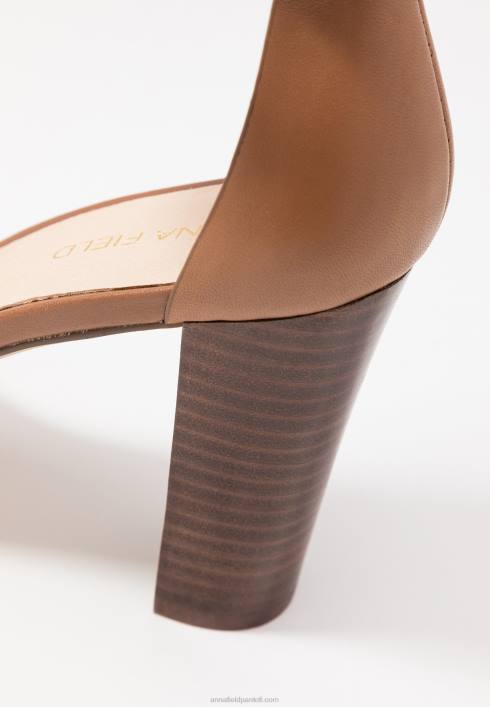 femei sandale din piele cu toc cognac Anna Field22841549