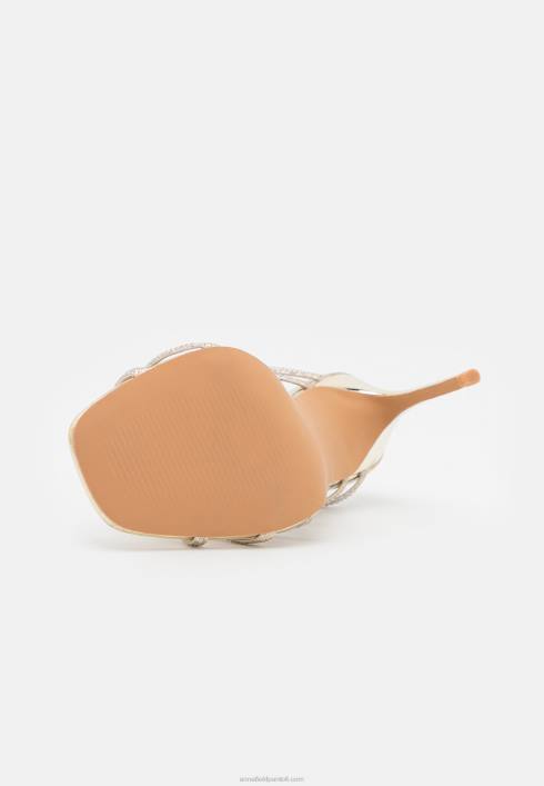 femei sandale din piele cu toc inalt aurii Anna Field22841354