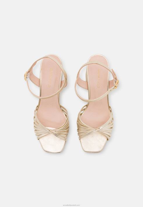 femei sandale din piele cu toc inalt aurii Anna Field22841397