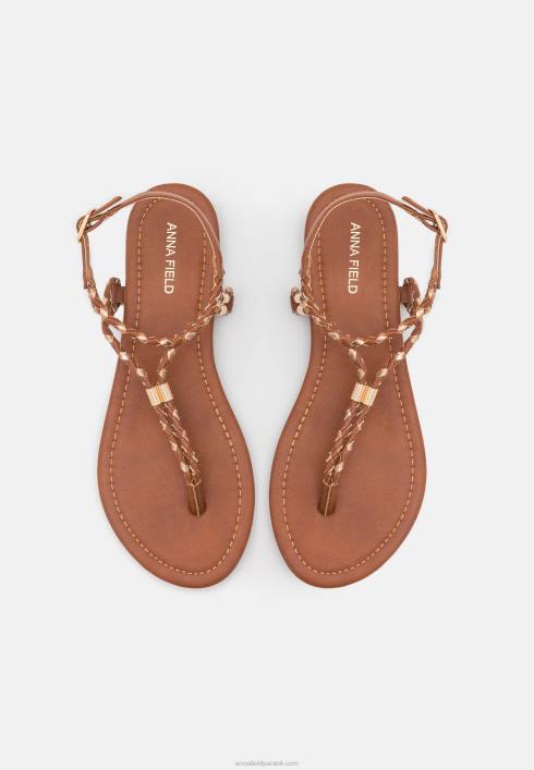 femei sandale t-bar coniac/aurie Anna Field22841512